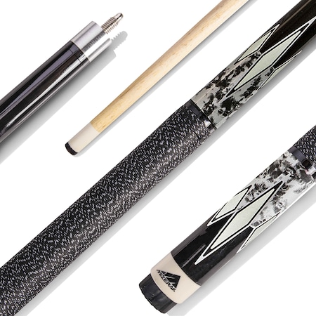 Mizerak 57 in. Premium Two-Piece Hardwood Cue, Silver P1864S